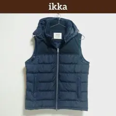 ikka フード付きダウンベスト ネイビー