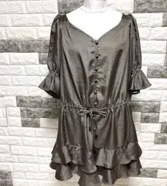 美品【グレースコンチネンタル】ティアードフリルチュニック Vネック ドロスト