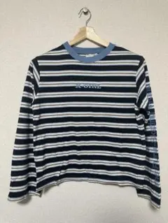 X-girl STRIPED L/S TEE マルチボーダー柄の長袖Tシャツ