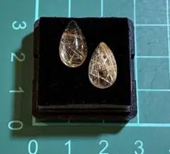 【お買い得】ルチルクォーツ カボション2個セット②