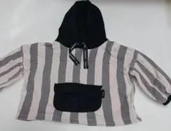 monina ストライプフードトレーナー90