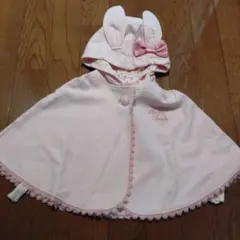 〈訳あり〉シャーリーテンプルウサギ耳付きポンチョ　ピンク