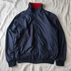 MUSTO ウォームアップジャケット 紺赤 ナイロンジャケット 裏フリース