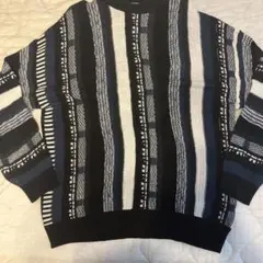 ストライプ柄 ニットセーター Lサイズ