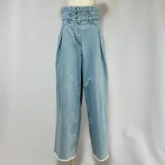 STUMBLY 3連ボタン ハイウエスト ワイドデニムパンツ 38 Mのサムネイル