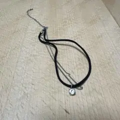 2重シルバーチャームネックレス　チョーカー