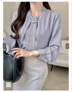 GRL パールボウタイブラウス[cb1286