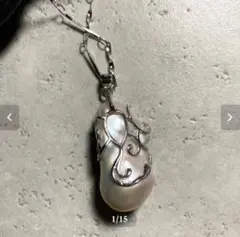 《超大粒》バロックオイスターパールのシルバー925ネックレス