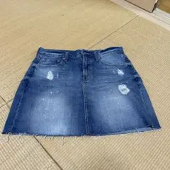 LOWRYS FARM デニムスカート ダメージ加工 Lサイズのサムネイル
