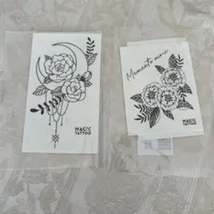 タトゥーシール　バラ　花　葉　月　キラキラ　星　タトゥー ヘナタトゥー