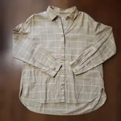 UNIQLO ベージュ チェック柄 シャツ L