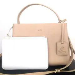 24.25日限定 美品　アニエスベー ワンハンドルバッグ ベージュ