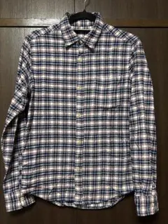 NANO UNIVERSE ネイビーチェック柄長袖シャツ Sサイズ