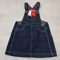 新品未使用 タグ付き ミキハウス デニムジャンバースカート 100
