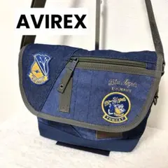 AVIREX アヴィレックス ショルダーバッグ メッセンジャー ネイビー 刺繍のサムネイル