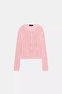 【新品タグ付き】ZARA ポインテルニットジャケット　ピンク