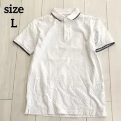 a0315 ユニクロ　UNIQLO ポロシャツ　ドット　美品　涼感　カノコ　半袖
