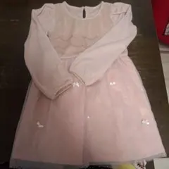 ピンクの長袖ワンピース 130