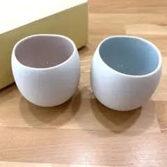 ころんペアカップ　ホワイト　パステルピンク　パステルブルー　ペアカップ