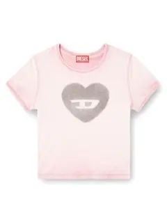 DIESEL ハート型ロゴ 半袖Tシャツ グレー - メルカリ