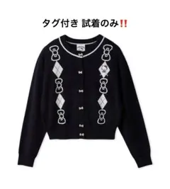【タグ付き】 HELLO KITTY アーガイルカーディガン ネイビー