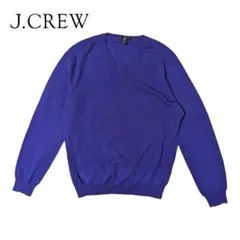 J.CREW パープル Vネック メリノウール ニットセーター