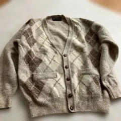 美品 Papas パパス ウール100% アーガイル カーディガン L〜XL - メルカリ