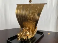 縁起物 宝船 置物 ゴールドカラー
