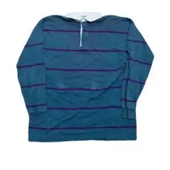 L.L.Bean 80s ラガーシャツ USA製 グリーン パープル スウェット