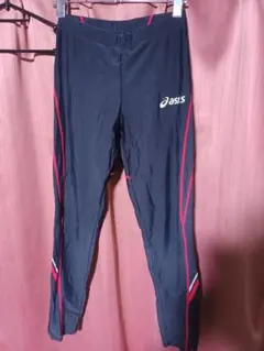 asics アシックス スポーツタイツ ブラック レッド