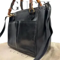 【ヴィンテージ】グッチ　1638 2way ショルダーバッグ　ハンド　バンブー