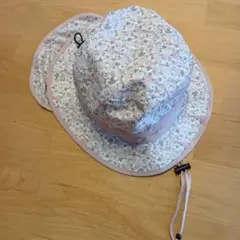 帽子　52cm　花柄　日除け　あごひも