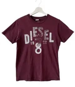 DIESEL t-shirt ディーゼル ボルドー色 プリント Tシャツ