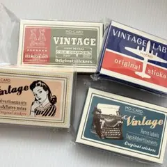 【94】シール ステッカー 4種 レトロ ヴィンテージ コラージュ まとめ売り