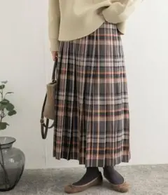 URBAN RESEARCH DOORS カラーチェックプリーツスカート