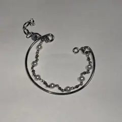 シルバーカラー パール ブレスレット