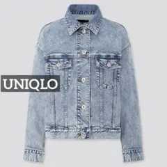 k0151 大きめサイズ UNIQLO デニムオーバーサイズジャケット ブルー