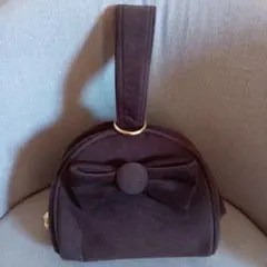 バッグ　リボン　茶色　ブラウン