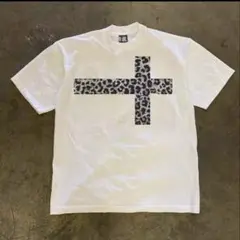 レオパード クロス Tシャツ Y2K ストリート M 白