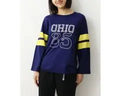 ロデオクラウン WIDE BOWL フットボール7分袖Tシャツ ネイビー