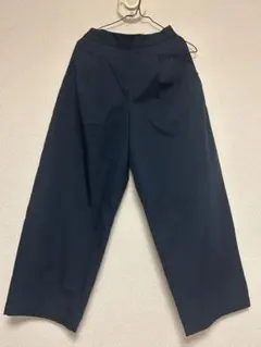 無印良品　高密度ツイル　ワイドテーパードパンツ 婦人Ｓ・ダークネイビー