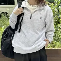 【U.S. POLO ASSN.】裏毛ハーフジッププルオーバー　トップスのサムネイル