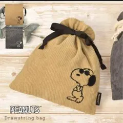 PEANUTS スヌーピー 巾着 ポーチ コーデュロイ