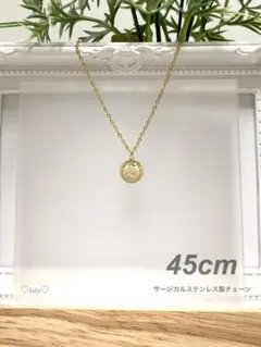【ミニ コインネックレス ゴールド 45cm】エリザベス ステンレス a17