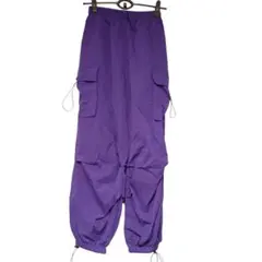 美品☆SHEIN☆パープル カーゴパンツ ドローストリング☆推し活