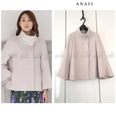 ANAYI アンゴラビーバー 袖フレアコート 38のサムネイル