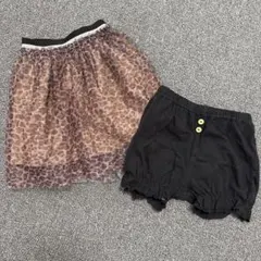 まとめ売り 女の子 レオパード柄 チュールスカートフリルBREEZE 90サイズ