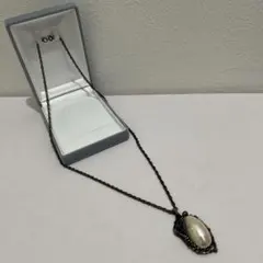 ヴィンテージバロックパール ネックレス ブラックシルバー ゴシック 
