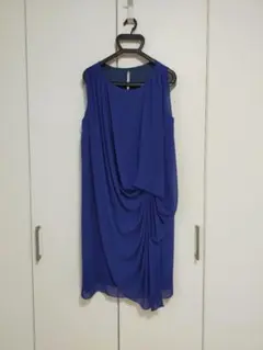 MAITRESSE パーティードレス ブルー 青 9号 結婚式 ドレープ