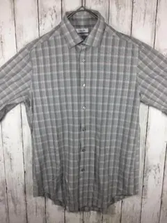 CALVIN KLEIN　長袖シャツ　USA古着 グレー　Mサイズ B-8-16